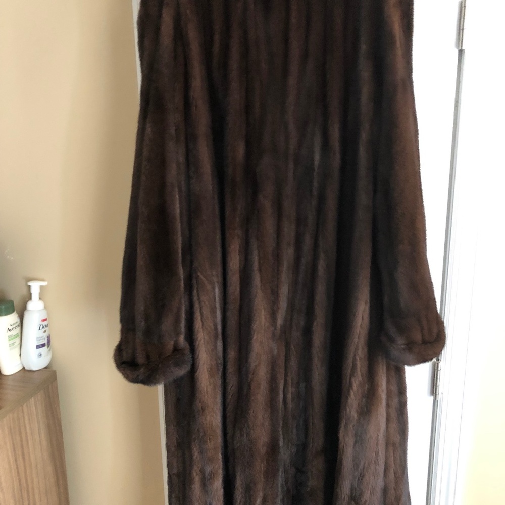 Full length mahogany mink coat